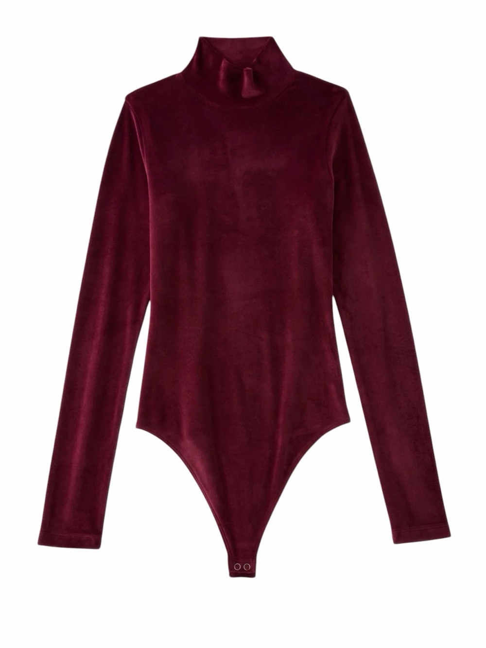 American Eagle Long Sleeve‎ Velvet Mockneck Bodysuit | Maroon | XXL